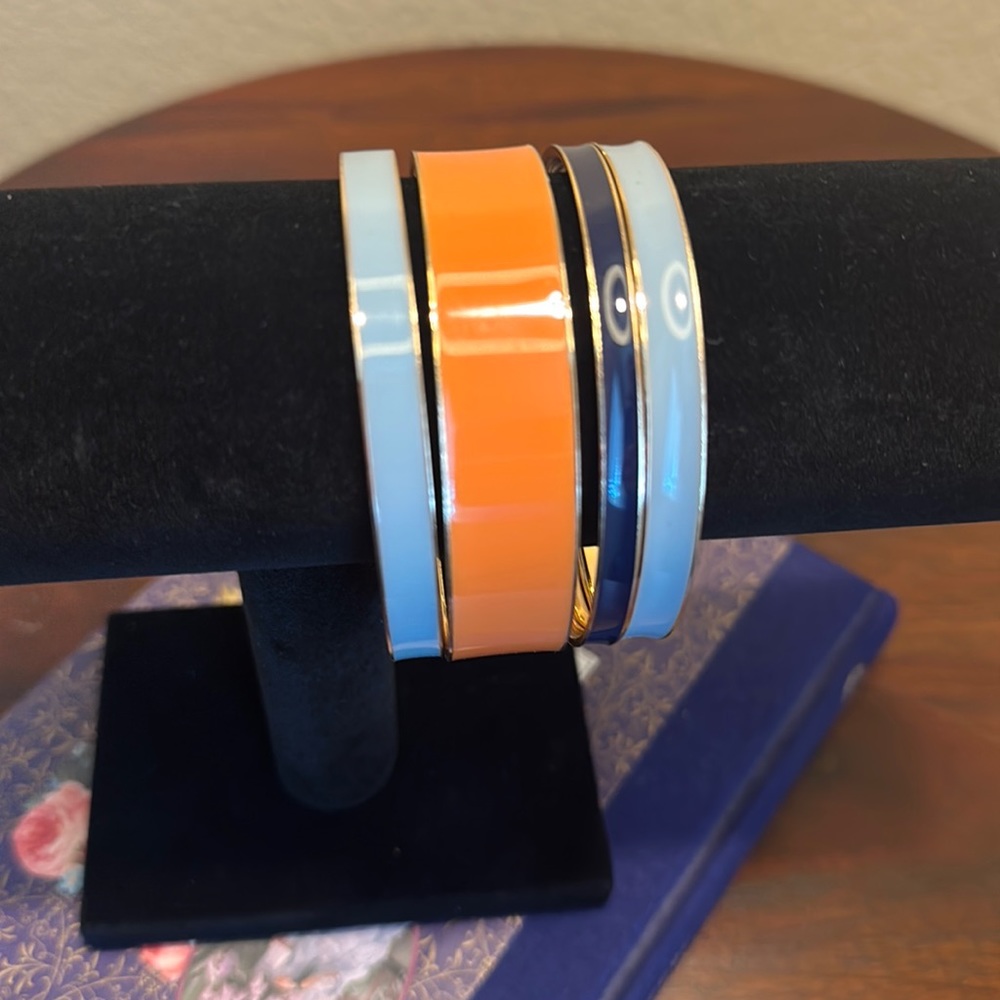 Set of 4 Charming Charlie Enamel Bangle Bracelets